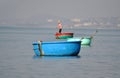 Vietnamese fisher fishing in Mui Ne, Vietnam Royalty Free Stock Photo